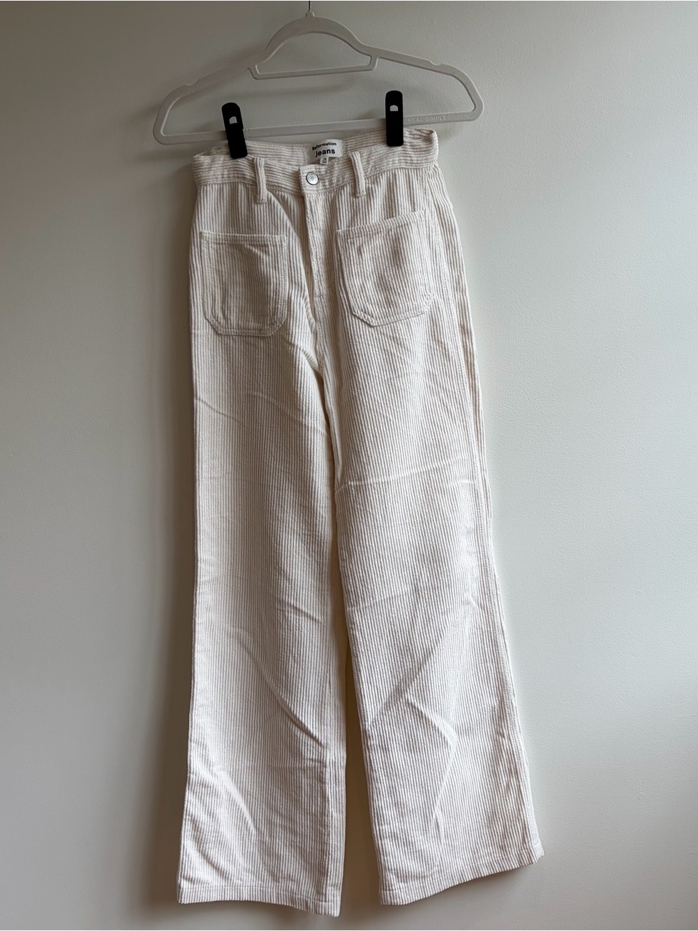 Reformation Cream Wide Leg Corduroy Pants - Picture 2 of 5
